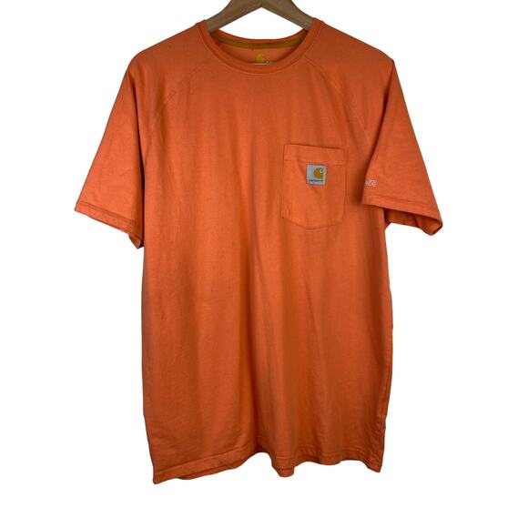 Carhartt Force Men Relaxed Fit L Tall Orange Short Sleeve T-Shirt - Picture 1 of 7